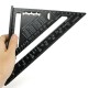 AR01 260x185x185mm Metric Aluminum Alloy Triangle Ruler Black Triangular Rule