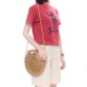 Round Straw Bag Women Rattan Circle Handwoven Shoulder Bag Round Straw Bag Women Rattan Circle Handwoven Shoulder Bag