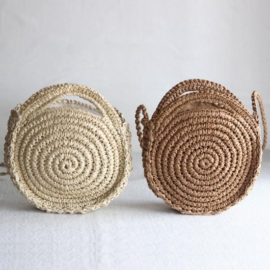 Round Straw Bag Women Rattan Circle Handwoven Shoulder Bag Round Straw Bag Women Rattan Circle Handwoven Shoulder Bag