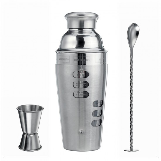 Stainless Steel 700ML Cocktail Shaker Set Maker Mixer Martini Bar Bartender Kit Stainless Steel 700ML Cocktail Shaker Set Maker Mixer Martini Bar Bartender Kit