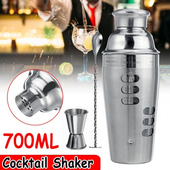 Stainless Steel 700ML Cocktail Shaker Set Maker Mixer Martini Bar Bartender Kit Stainless Steel 700ML Cocktail Shaker Set Maker Mixer Martini Bar Bartender Kit