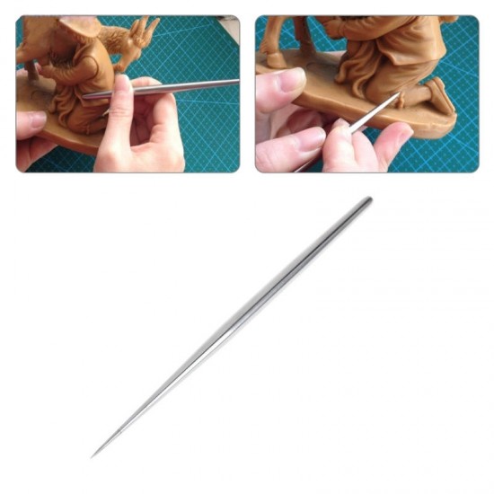 Stainless Steel Rod Detail Needles Pottery Modeling Carving Clay Sculpting Ceramics Tools for Model Cloth Line Texture