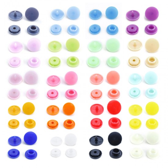 T5 20 Colours Fastener Snap Set Snap Button Colorful Plastic Resin Clothes Buttons