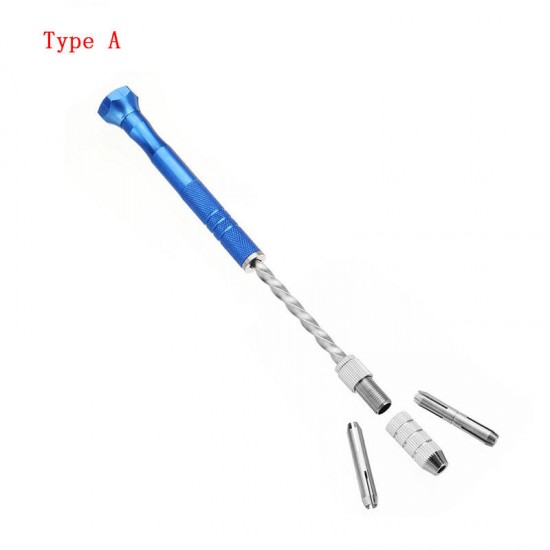 Upgrade Semi-automatic Mini Hand Drill+2pcs Double Side Chuck+10pcs Twist Drill Bits