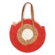 Women Beach Round Straw Bag Bucket Rattan Woven Handbag Shoulder Bag Outdoor Travel Women Beach Round Straw Bag Bucket Rattan Woven Handbag Shoulder Bag Outdoor Travel