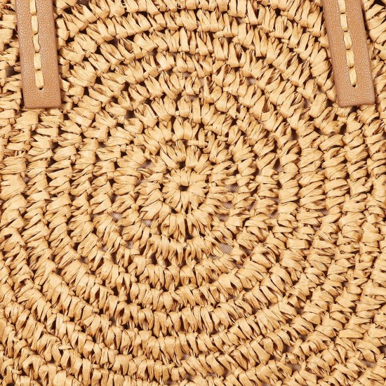 Women Beach Woven Straw Bag Bucket Rattan Shoulder Handbag Outdoor Travel Women Beach Woven Straw Bag Bucket Rattan Shoulder Handbag Outdoor Travel