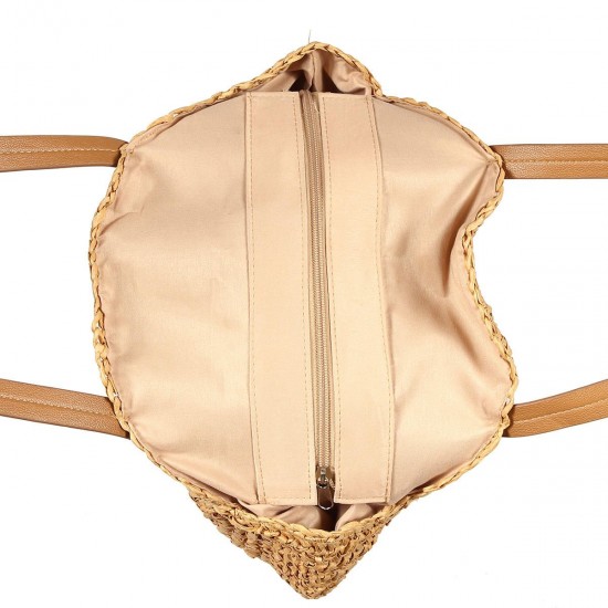 Women Beach Woven Straw Bag Bucket Rattan Shoulder Handbag Outdoor Travel Women Beach Woven Straw Bag Bucket Rattan Shoulder Handbag Outdoor Travel