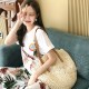 Women Beach Woven Straw Bag Bucket Rattan Shoulder Handbag Outdoor Travel Women Beach Woven Straw Bag Bucket Rattan Shoulder Handbag Outdoor Travel
