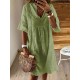 Women Casual Horn Sleeved V-Neck Dress Women Casual Horn Sleeved V-Neck Dress