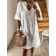 Women Casual Horn Sleeved V-Neck Dress Women Casual Horn Sleeved V-Neck Dress