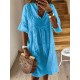 Women Casual Horn Sleeved V-Neck Dress Women Casual Horn Sleeved V-Neck Dress