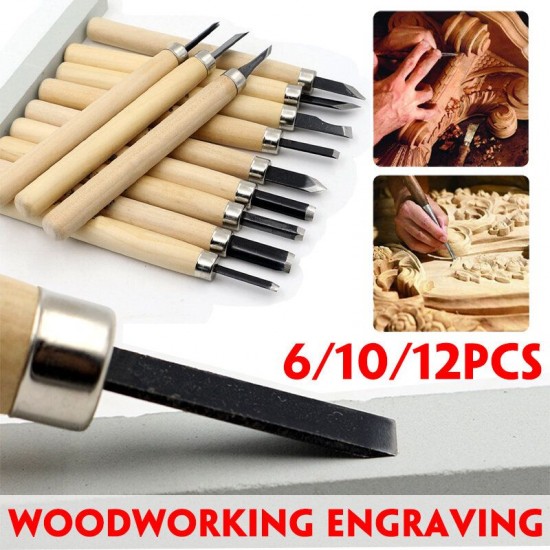 Wood Carving Hand Chisel Woodworking Tool Woodworkers Gouges 6Pcs/10Pcs/12Pcs