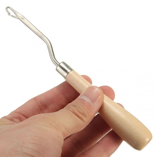 Wooden Handle Crochet Needle Latch Hook Puller Tool For Canvas Rug Mats Making Wooden Handle Crochet Needle Latch Hook Puller Tool For Canvas Rug Mats Making