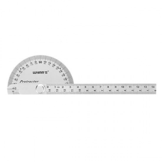 W0262A 90X150MM 180 Degree Stainless Steel Protractor Round Angle Ruler Tool