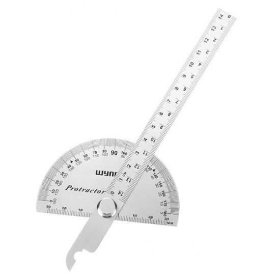 W0262A 90X150MM 180 Degree Stainless Steel Protractor Round Angle Ruler Tool