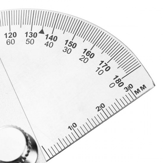 W0262A 90X150MM 180 Degree Stainless Steel Protractor Round Angle Ruler Tool