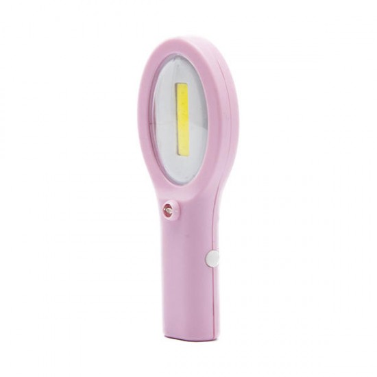 2 in 1 078 COB Portable LED Flashlight Night Light With Makeup Mirror