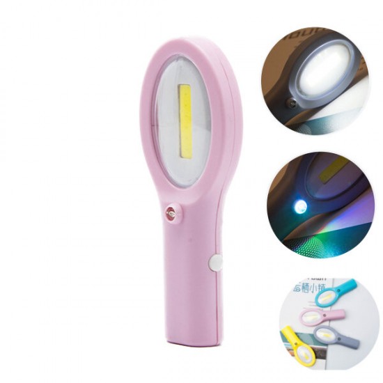 2 in 1 078 COB Portable LED Flashlight Night Light With Makeup Mirror