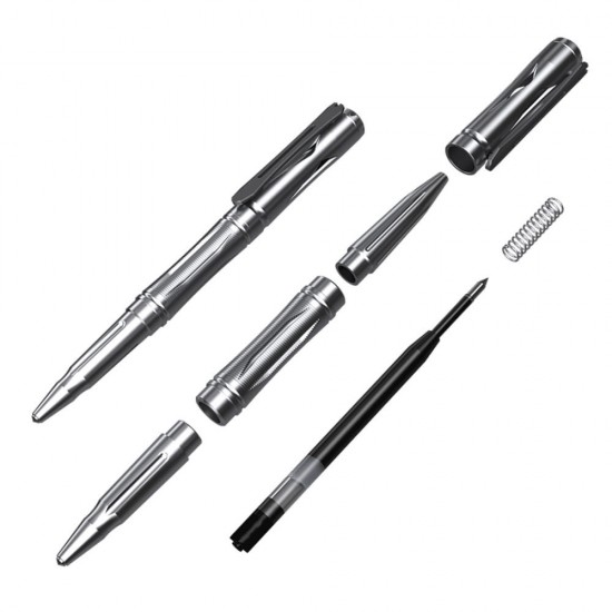 2 in1 NTP20 Titanium Self Defense Tactical Pen with Tungsten Steel Tip & German Gel Ink Writing Pen