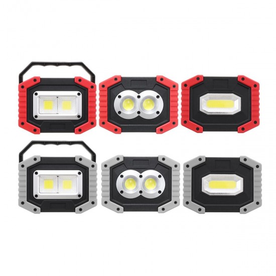 30W COB Rechargeable Portable Flood Work Spot Light w/ Power Bank Camping Work Light