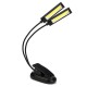 3W COB 3Modes 2 x COBs Flexible USB Rechargeable Double Head Clip-On Work Light LED Flashlight Night Light 3 x AAA