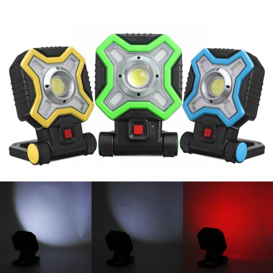 400W COB+4 LEDs 180° Adjustable LED Camping Light Solar/USB Charging/Battery 3-Types Option Portable Outdoor Work Light