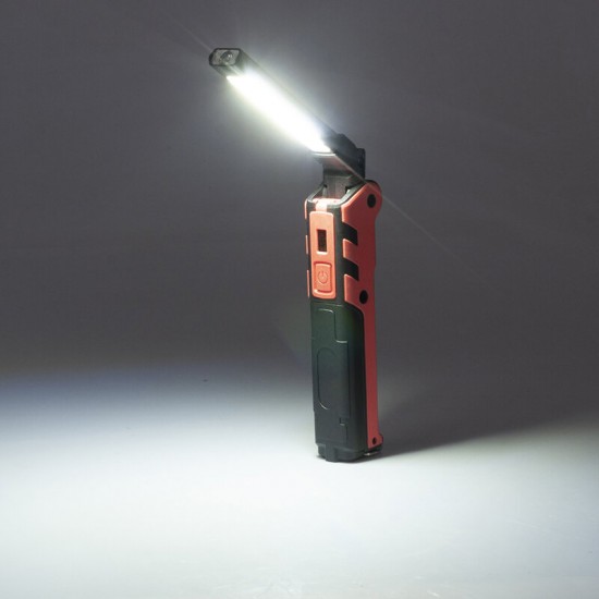 COB Front+Side LED 270° Rotation USB Charging Work Light Magnet Tail Folding Flashlight