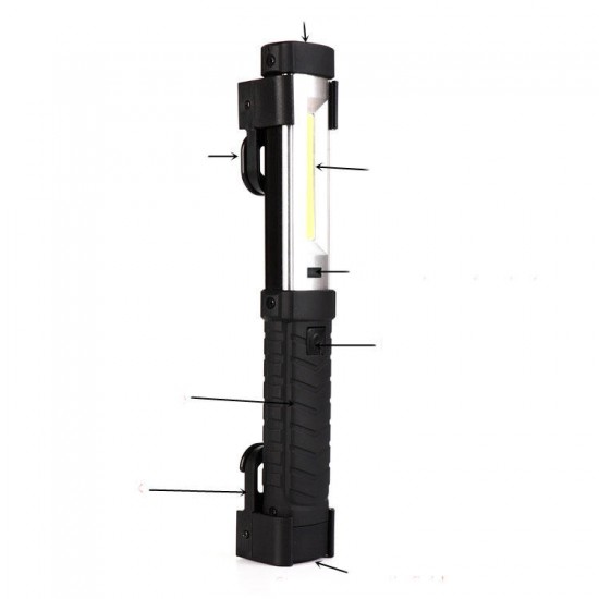 COB+LED Work Light USB Rechargeable Outdoor Camping Emergency Flashlight LED Torch-Black COB+LED Work Light USB Rechargeable Outdoor Camping Emergency Flashlight LED Torch-Black