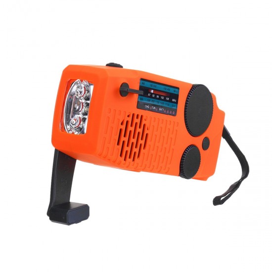 Emergency Hand Crank Self Powered AM/FM NOAA Solar Weather Radio + Powerful Strong Flashlight + 1000mAh Power Bank for Phone Emergency Hand Crank Self Powered AM/FM NOAA Solar Weather Radio + Powerful Strong Flashlight + 1000mAh Power Bank for Phone