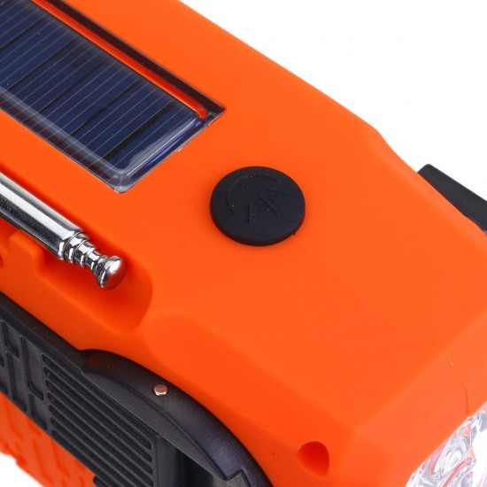 Emergency Hand Crank Self Powered AM/FM NOAA Solar Weather Radio + Powerful Strong Flashlight + 1000mAh Power Bank for Phone Emergency Hand Crank Self Powered AM/FM NOAA Solar Weather Radio + Powerful Strong Flashlight + 1000mAh Power Bank for Phone
