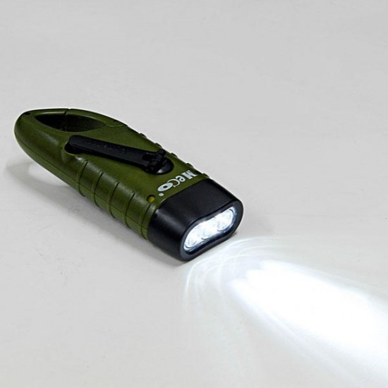 Hand Crank Solar Power Energy LED Flashlight For Camping Hiking
