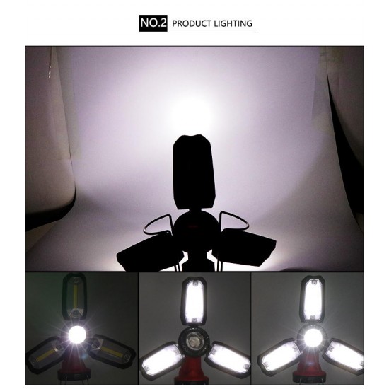 MX-8801 LED+COB 5Lights 8Modes USB Rechargeable Unfold Light Maintenance light Outdoor Camping Lamp LED Flashlight