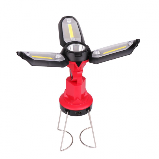 MX-8801 LED+COB 5Lights 8Modes USB Rechargeable Unfold Light Maintenance light Outdoor Camping Lamp LED Flashlight