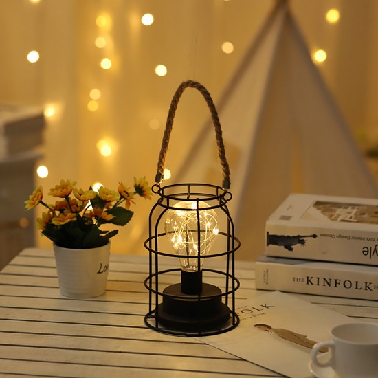 Retro Cage Light Mini Metal Battery Powered LED Bulb Lamp for Living Room Bedroom Kitchen Wedding Christmas Retro Cage Light Mini Metal Battery Powered LED Bulb Lamp for Living Room Bedroom Kitchen Wedding Christmas