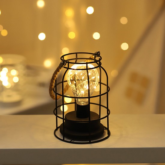 Retro Cage Light Mini Metal Battery Powered LED Bulb Lamp for Living Room Bedroom Kitchen Wedding Christmas Retro Cage Light Mini Metal Battery Powered LED Bulb Lamp for Living Room Bedroom Kitchen Wedding Christmas