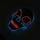 Silver Light Up LED Skeleton Skull Mask Halloween Holiday Light Costume Accessory