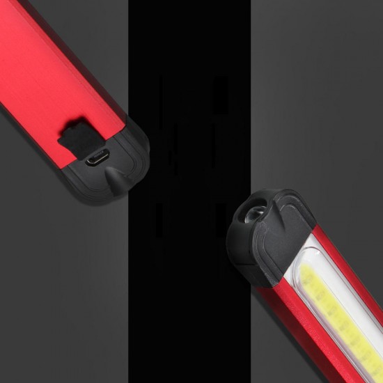 Portable LED+White COB+Red COB 500Lumens 5Modes USB Rechargeable Work Light Outdoor Multifunctional Waterproof Maintenance Lamp Flashlight with Magnets Portable LED+White COB+Red COB 500Lumens 5Modes USB Rechargeable Work Light Outdoor Multifunctional Waterproof Maintenance Lamp Flashlight with Magnets