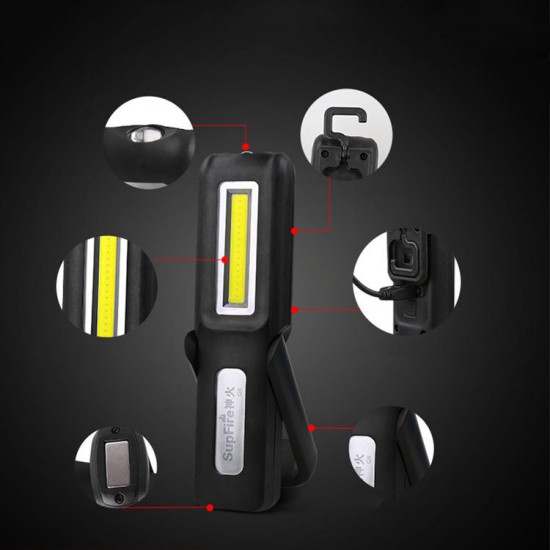 G6 LED+COB 2Modes 180° Rotatable USB Rechargeable Worklight Set Outdoor Multifunctional Maintenance Lights Emergency Lights Work Light with Magnet