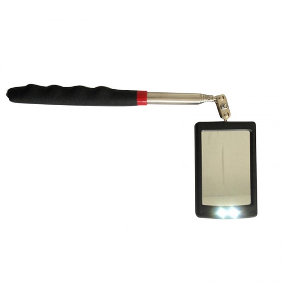 Telescopic Vehicle Inspection Mirror with LED Work Light Amplification Car Repair 360° Rotate LED Mirrors