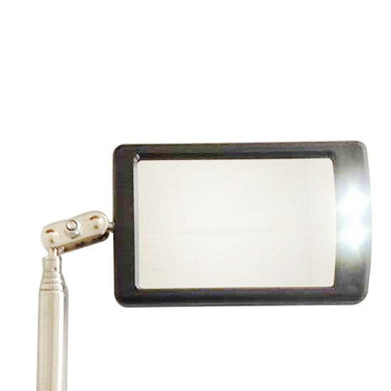 Telescopic Vehicle Inspection Mirror with LED Work Light Amplification Car Repair 360° Rotate LED Mirrors