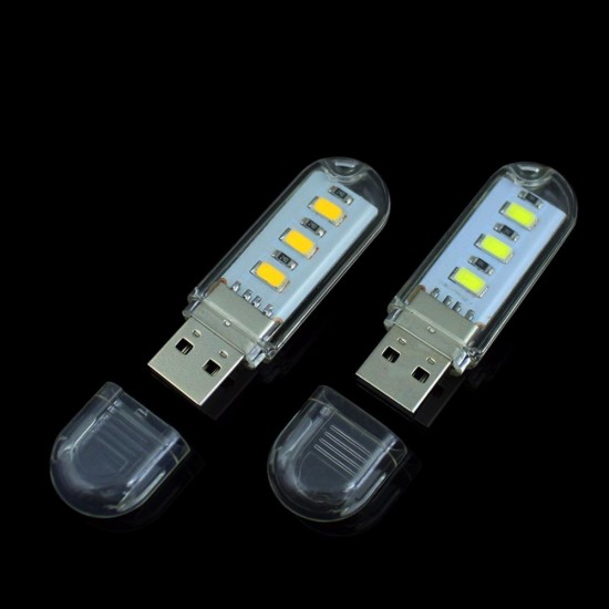 U16 3 x LEDs 120Lumens USB Rechargeable Portable USB EDC LED Flashlight Work Light