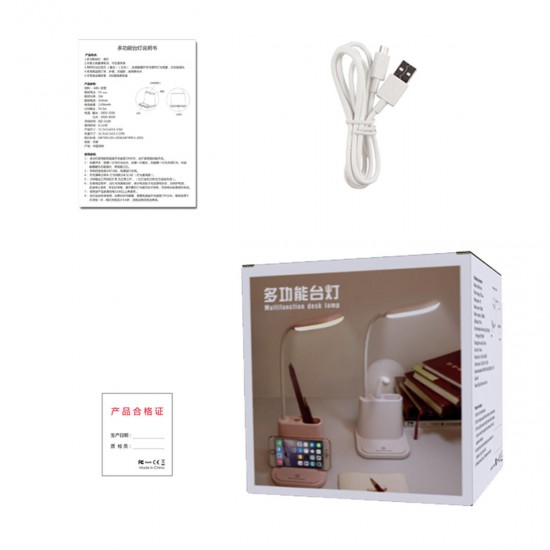 USB LED Desk Table Lamp Phone Charger Touch Reading Study Light Outdoor Camping Light With Pen Holder