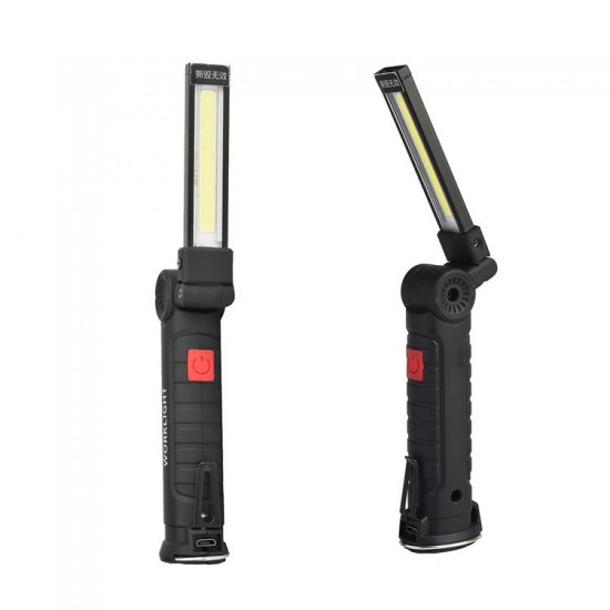 175B 360Degree Rotation USB Rechargeable COB+LED Emergency Worklight with Magnetic Tail Flashlight