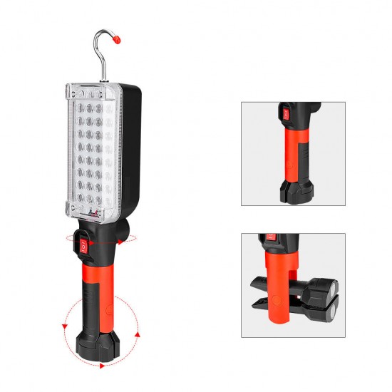 34SMD 2Modes LED Work Light Rotatable Emergency Worklight Outdoor Multifunctional LED Work Light with Magnetic and Hook