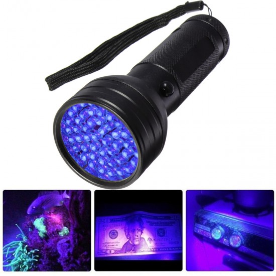 51 LED UV Scorpion Detector Hunter Finder Violet Blacklight Flashlight