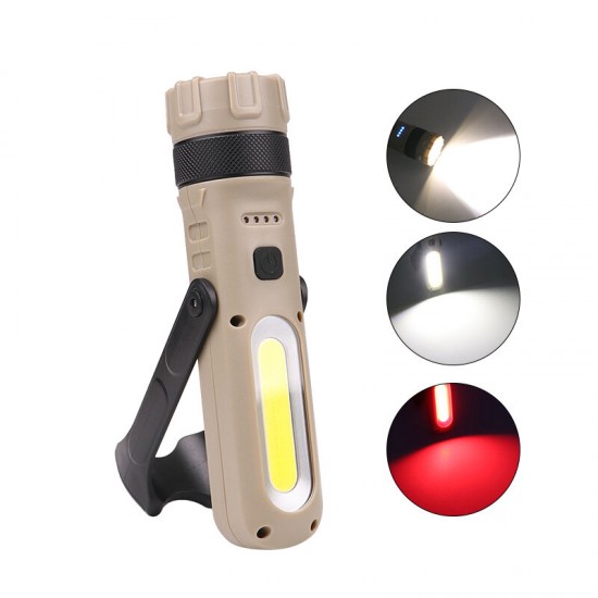 FL14 L2+COB 1800LM Multifunction Magnetic Bracket LED Flashlight 3 Modes USB Rechargeable Built-in Battery Waterproof Flashlight Work Light