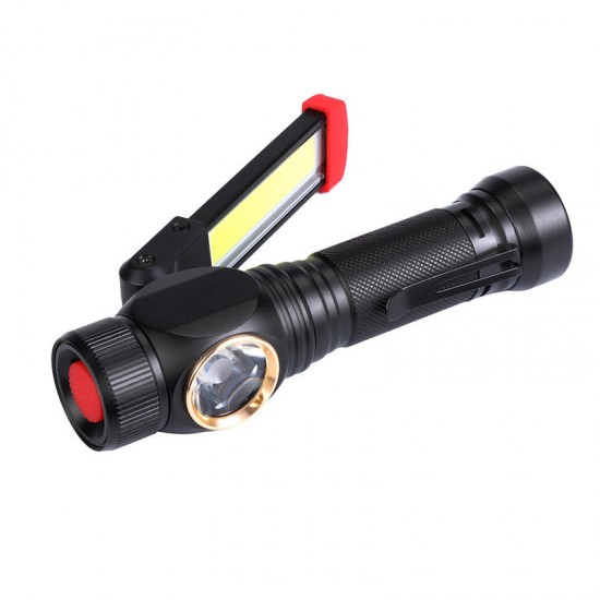 W550 LED+COB 7Modes 360°+180° Foldable Head Magnetic Tail USB Rechargeable Flashlight