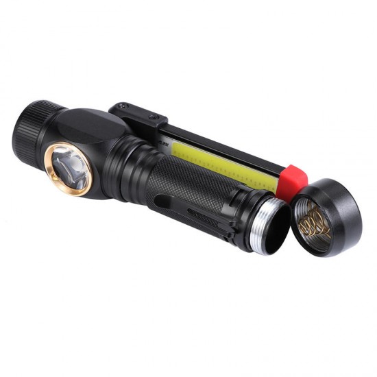 W550 LED+COB 7Modes 360°+180° Foldable Head Magnetic Tail USB Rechargeable Flashlight