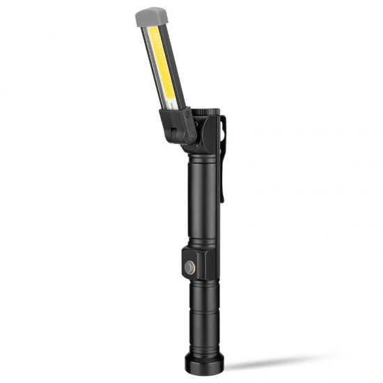 W551 LED+COB 7Modes 180°+180° Rotated Foldable Head Magnetic Tail USB Rechargeable Flashlight Work Light