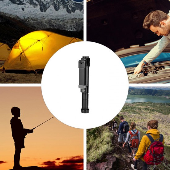 W551 LED+COB 7Modes 180°+180° Rotated Foldable Head Magnetic Tail USB Rechargeable Flashlight Work Light